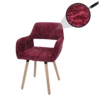 Esszimmerstuhl Küchenstuhl Polsterstuhl Holz Chenille bordeaux