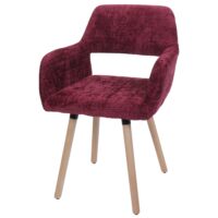 Esszimmerstuhl Küchenstuhl Polsterstuhl Holz Chenille bordeaux