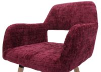 Esszimmerstuhl Küchenstuhl Polsterstuhl Holz Chenille bordeaux