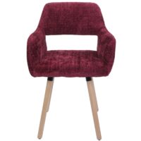 Esszimmerstuhl Küchenstuhl Polsterstuhl Holz Chenille bordeaux