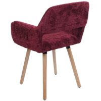 Esszimmerstuhl Küchenstuhl Polsterstuhl Holz Chenille bordeaux