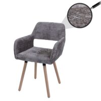 Esszimmerstuhl Küchenstuhl Polsterstuhl Holz Chenille braun