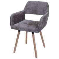 Esszimmerstuhl Küchenstuhl Polsterstuhl Holz Chenille braun