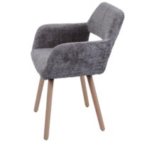 Esszimmerstuhl Küchenstuhl Polsterstuhl Holz Chenille braun