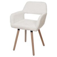 Esszimmerstuhl Küchenstuhl Polsterstuhl Holz Chenille creme