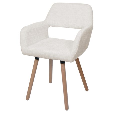 Esszimmerstuhl Küchenstuhl Polsterstuhl Holz Chenille creme