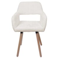 Esszimmerstuhl Küchenstuhl Polsterstuhl Holz Chenille creme