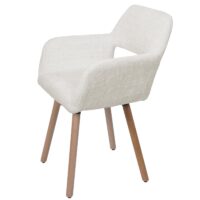 Esszimmerstuhl Küchenstuhl Polsterstuhl Holz Chenille creme