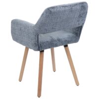 Esszimmerstuhl Küchenstuhl Polsterstuhl Holz Chenille dunkelgrau