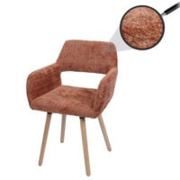 Esszimmerstuhl Küchenstuhl Polsterstuhl Holz Chenille terrakotta