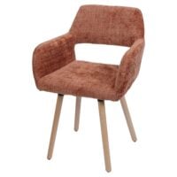 Esszimmerstuhl Küchenstuhl Polsterstuhl Holz Chenille terrakotta