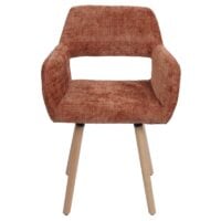 Esszimmerstuhl Küchenstuhl Polsterstuhl Holz Chenille terrakotta