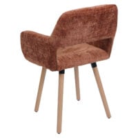 Esszimmerstuhl Küchenstuhl Polsterstuhl Holz Chenille terrakotta