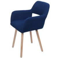 Esszimmerstuhl Küchenstuhl Polsterstuhl Holz Cord blau
