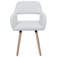 Esszimmerstuhl Küchenstuhl Polsterstuhl Holz Cord creme-weiss