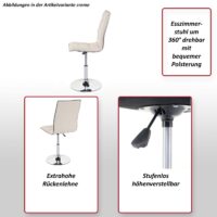 Esszimmerstuhl Küchenstuhl drehbar höhenverstellbar Kunstleder schwarz