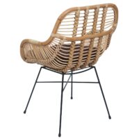 Esszimmerstuhl Küchenstuhl Korbstuhl Rattansessel Kubu Rattan Metall braun