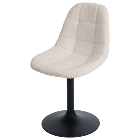 Esszimmerstuhl Küchenstuhl Drehstuhl Stahl Bouclé beige
