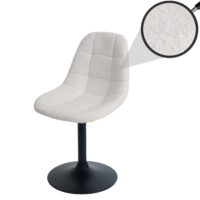 Esszimmerstuhl Küchenstuhl Drehstuhl Stahl Bouclé creme