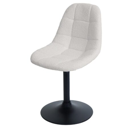 Esszimmerstuhl Küchenstuhl Drehstuhl Stahl Bouclé creme