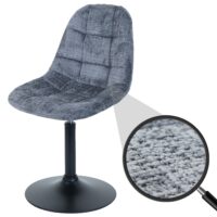 Esszimmerstuhl Küchenstuhl Drehstuhl Stahl Chenille dunkelgrau