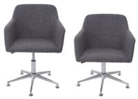 Esszimmerstuhl Drehstuhl höhenverstellbar Textil grau
