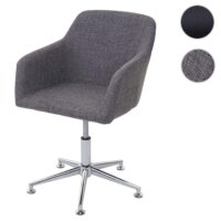 Esszimmerstuhl Drehstuhl höhenverstellbar Textil grau