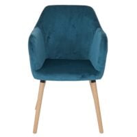 Esszimmerstuhl Küchenstuhl Retro 50er Jahre Samt petrol-blau helle Beine