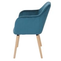 Esszimmerstuhl Küchenstuhl Retro 50er Jahre Samt petrol-blau helle Beine