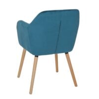 Esszimmerstuhl Küchenstuhl Retro 50er Jahre Samt petrol-blau helle Beine