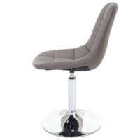 Esszimmerstuhl Drehstuhl Retro 50er Jahre Kunstleder taupe-grau Chromfuss
