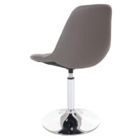 Esszimmerstuhl Drehstuhl Retro 50er Jahre Kunstleder taupe-grau Chromfuss