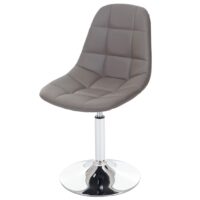 Esszimmerstuhl Drehstuhl Retro 50er Jahre Kunstleder taupe-grau Chromfuss