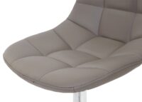 Esszimmerstuhl Drehstuhl Retro 50er Jahre Kunstleder taupe-grau Chromfuss