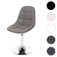 Esszimmerstuhl Drehstuhl Retro 50er Jahre Kunstleder taupe-grau Chromfuss