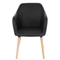 Esszimmerstuhl Küchenstuhl Retro 50er Jahre Kunstleder schwarz helle Beine