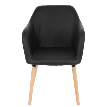 Esszimmerstuhl Küchenstuhl Retro 50er Jahre Kunstleder schwarz helle Beine