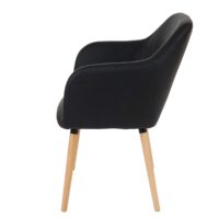 Esszimmerstuhl Küchenstuhl Retro 50er Jahre Kunstleder schwarz helle Beine