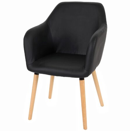 Esszimmerstuhl Küchenstuhl Retro 50er Jahre Kunstleder schwarz helle Beine