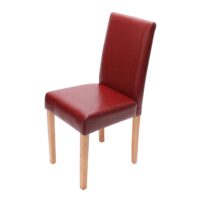 Esszimmerstuhl Küchenstuhl Kunstleder rot helle Beine