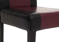 Esszimmerstuhl Küchenstuhl Kunstleder schwarz-rot dunkle Beine