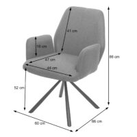 Esszimmerstuhl Küchenstuhl Lehnstuhl Stoff Stahl braun