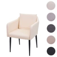 Esszimmerstuhl Küchenstuhl Lehnstuhl Kunstleder creme-beige