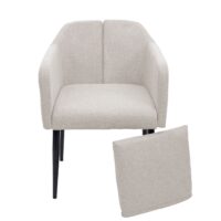 Esszimmerstuhl Küchenstuhl Lehnstuhl Stoff creme-beige