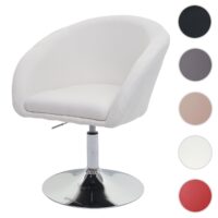 Esszimmerstuhl Drehstuhl Loungesessel Stoff creme-weiss