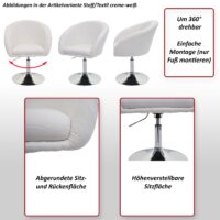 Esszimmerstuhl Drehstuhl Loungesessel Stoff dunkelgrau