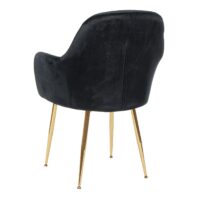 Esszimmerstuhl Küchenstuhl Retro Design Samt schwarz goldene Beine
