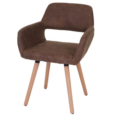 Esszimmerstuhl Küchenstuhl Retro 50er Jahre Textil vintage braun helle Beine