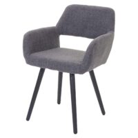Esszimmerstuhl Küchenstuhl Retro 50er Jahre Textil grau dunkle Beine
