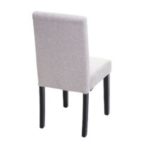 Esszimmerstuhl Küchenstuhl Stoff creme-beige dunkle Beine